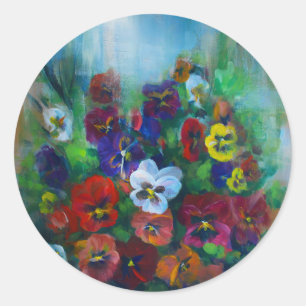 Pansy-dekal Runt Klistermärke