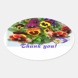 PANSY DELIGHT ~ Oval Kuvert Sealer/ Sticker Ovalt Klistermärke
