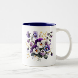 Pansy Floral Mug, Elegant Flower Coffee Cup Gift  Två-Tonad Mugg