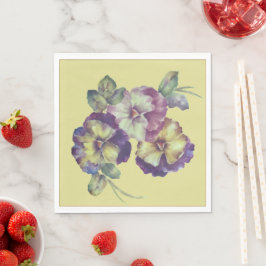 Pansy Floral Paper Napkins | Elegant Garden Table  Pappersservett