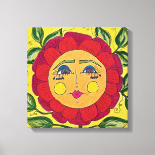 Pansy Flower Girl Canvas Art