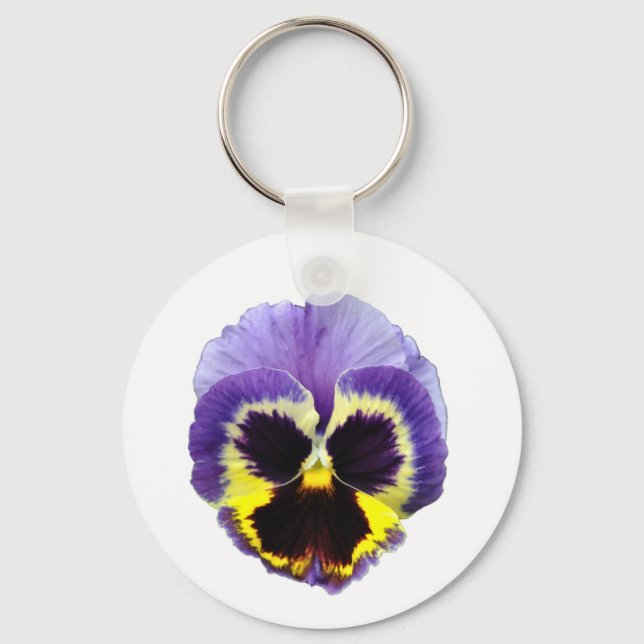 Pansy Flower Keychain Nyckelring (Framsida)