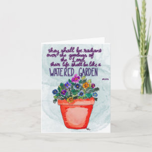 Pansy Flower Pot Unuppmuntrande bibel Verse Kort