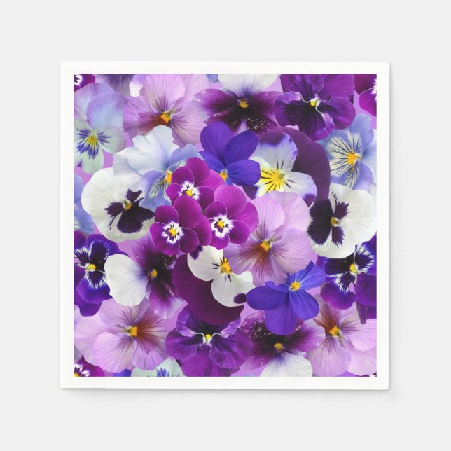 Pansy Flower Tapet Art Pappersservett (Framsidan)