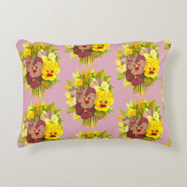 Pansy Flowers Bouquets Prydnadskudde