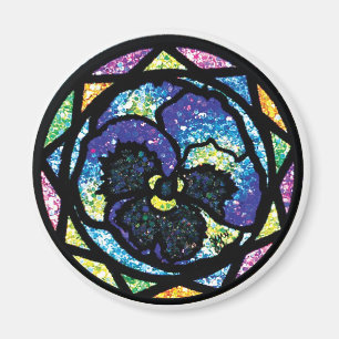 Pansy för Sparklingglitterblått Magnet