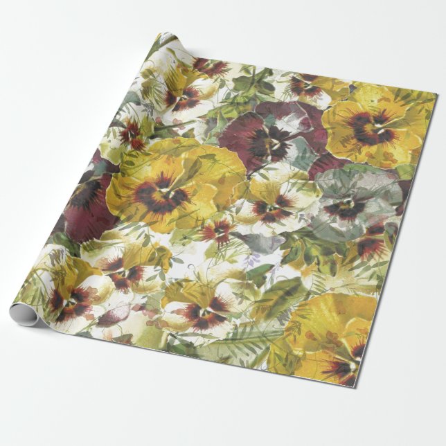 Pansy Garden Decoupage/Presentpapper Presentpapper (Utrullad)