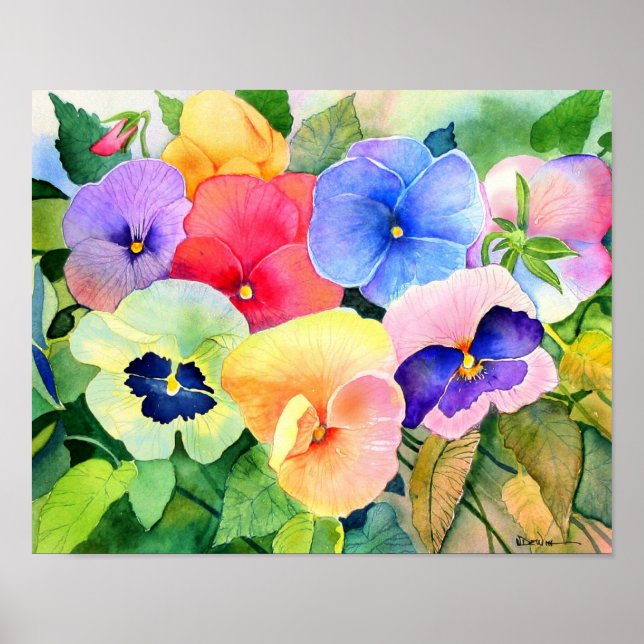 Pansy Garden Print Poster (Framsidan)