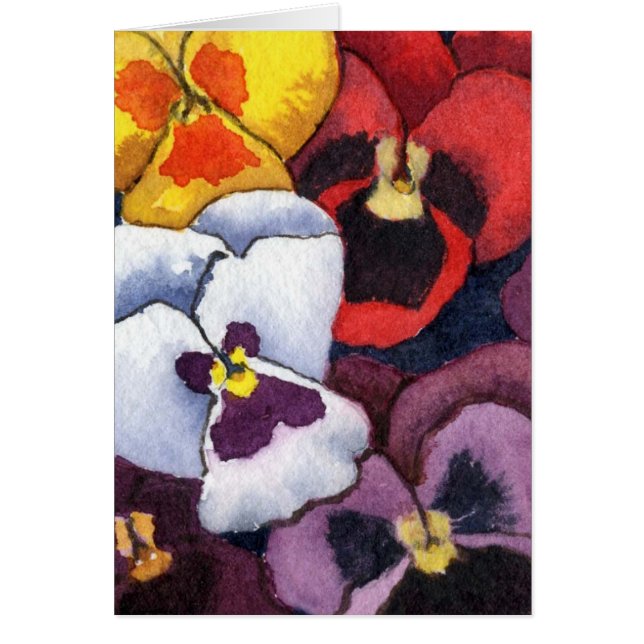 "Pansy"-kort för Blommigt Hälsningskort (Framsidan)
