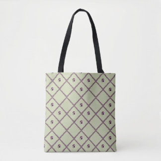 Pansy Lattice All over print tote.  Tygkasse
