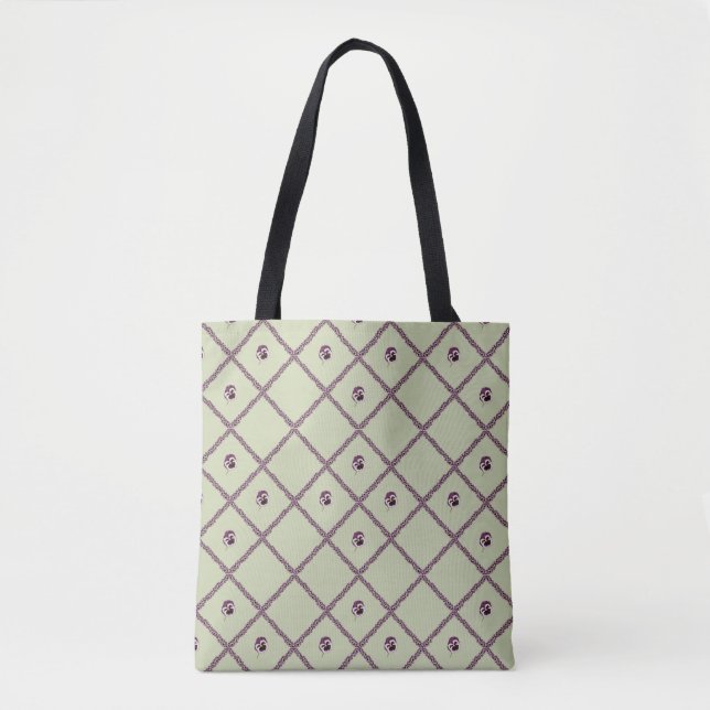 Pansy Lattice All over print tote.  Tygkasse (Framsida)