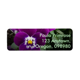 Pansy Lila Garden Returadress Etikett