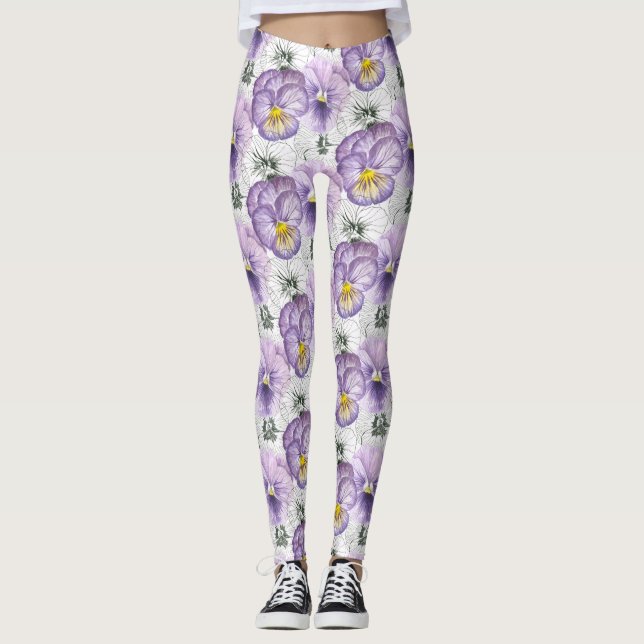 Pansy mönster leggings (Framsida)