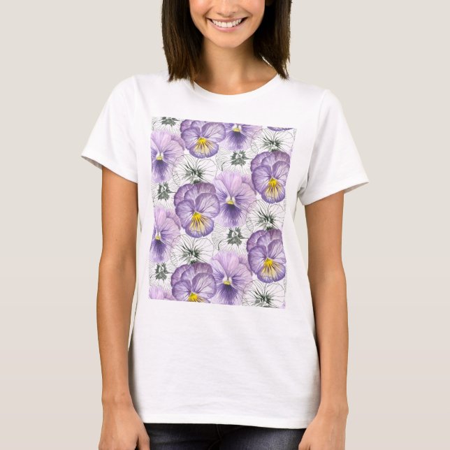 Pansy mönster t-shirt (Framsida)