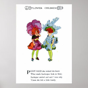 Pansy och Larkspur Poster