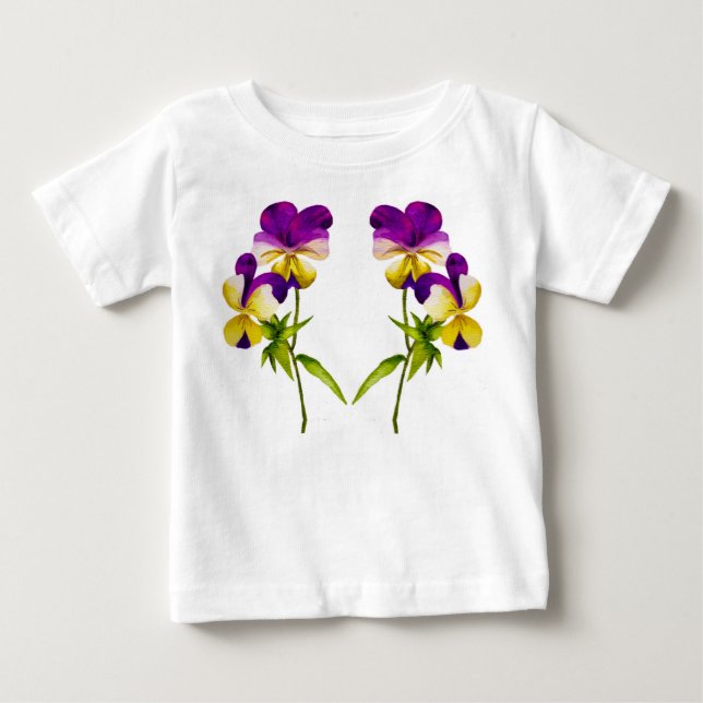 "Pansy Party" på en Småbarn Ruffle Tee (I) (Framsida)