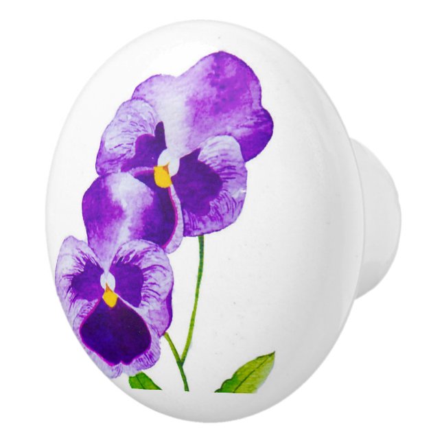 "Pansy Party" på keramiskt knopp (II) (Höger)
