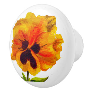 "Pansy Party" på keramiskt knopp (III)