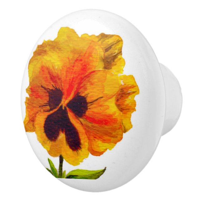 "Pansy Party" på keramiskt knopp (III) (Höger)