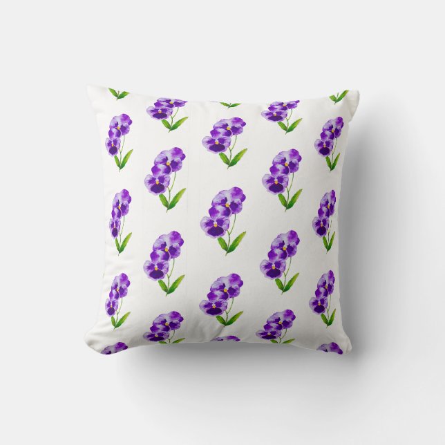 "Pansy Party" vid Dekorativ kudde (III) (Framsida)