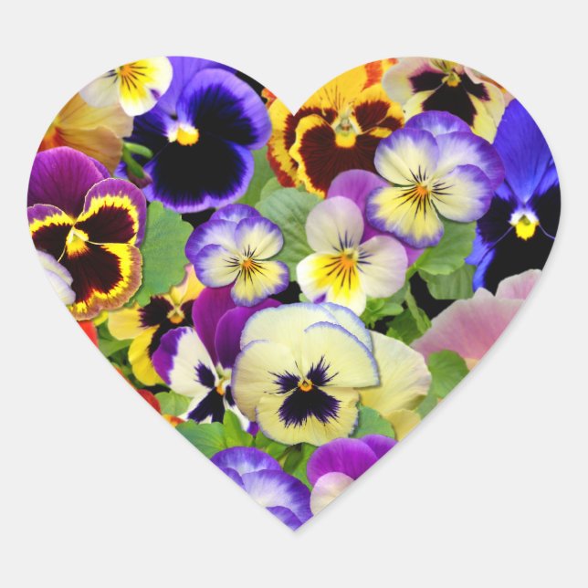 PANSY PATCHWORK HJÄRTFORMAT KLISTERMÄRKE (Framsida)