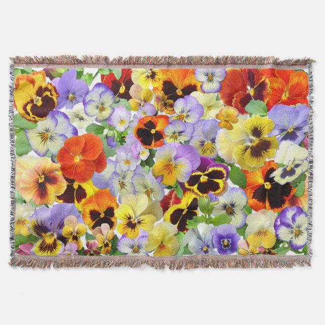 Pansy Patchwork Throw Blanket Filt (Framsidan)