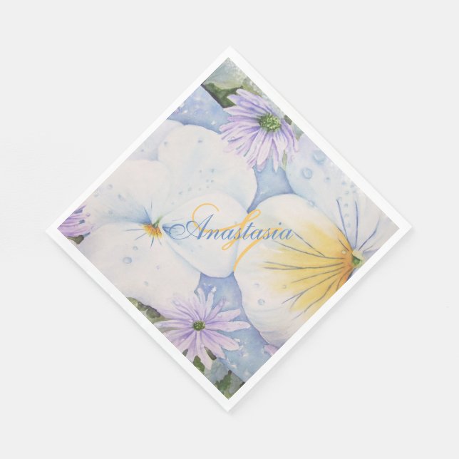 PANSY PATIO PARTY MONOGRAM PAPPERSSERVETT (Hörn)