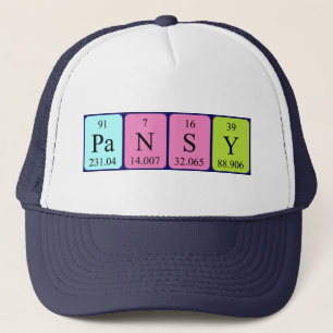 Pansy Periodisk bord namn hat Keps
