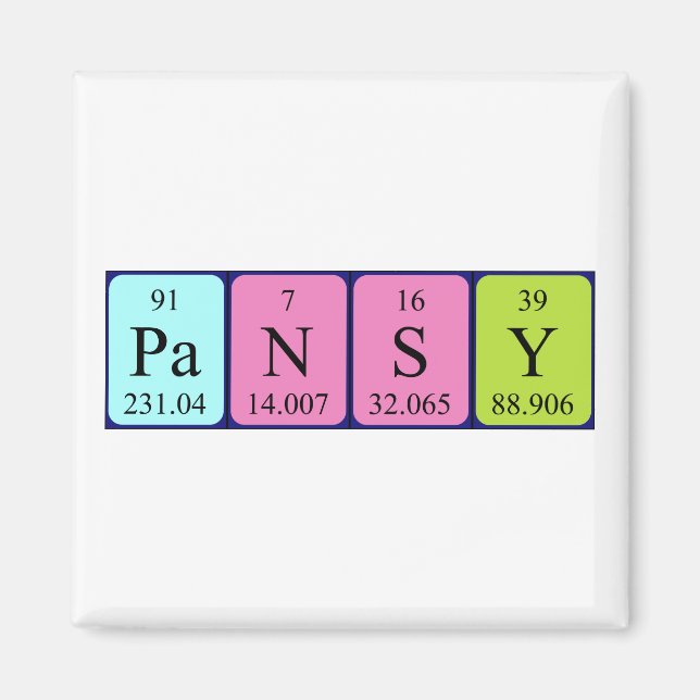 Pansy Periodisk magnet bord namn (Framsidan)