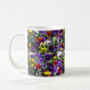 Pansy Photo Collage: Kaleidoscope of Blommigt Beau Kaffemugg
