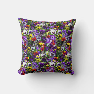 Pansy Photo Collage: Kaleidoscope of Blommigt Beau Kudde