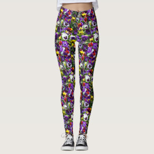 Pansy Photo Collage: Kaleidoscope of Blommigt Beau Leggings