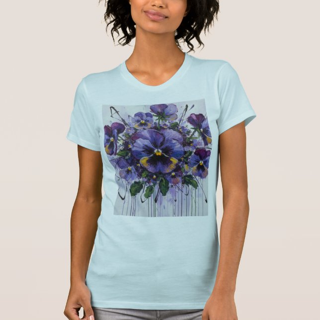 Pansy Poem-Abstract Bloom T Shirt (Framsida)