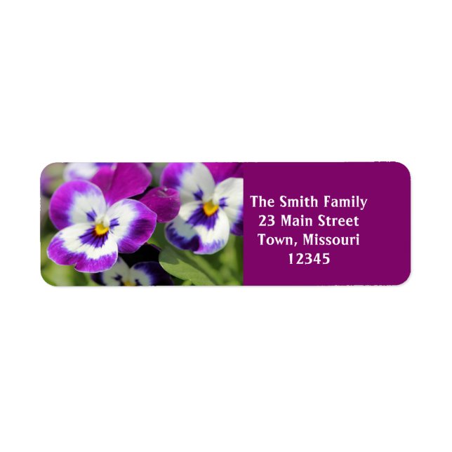 Pansy Returadress Etikett (Framsidan)