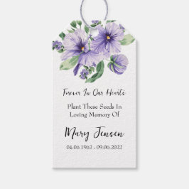 Pansy Seed Packet Memorial Funeral Gift Märkres Presentetikett