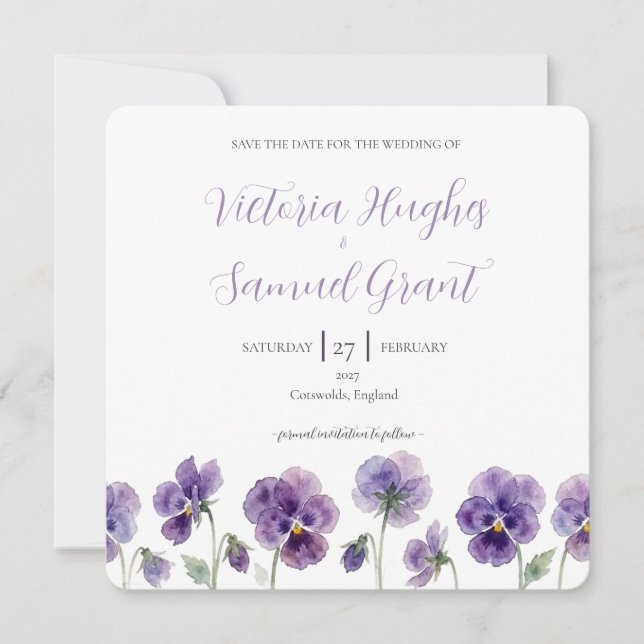 Pansy Silhuett Studie Spara Datum Datumet (Framsida)