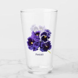 Pansy som dricker exponeringsglas med namn glaskopp