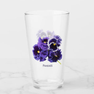 Pansy som dricker exponeringsglas med namn glaskopp