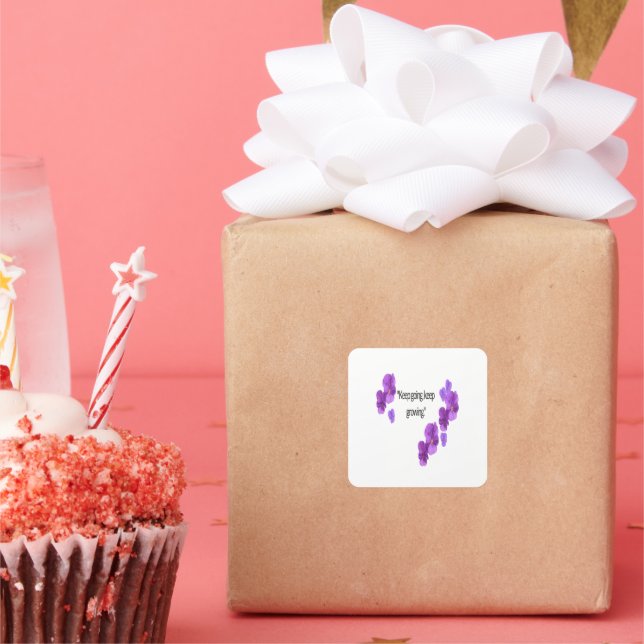 Pansy Sticker Fyrkantigt Klistermärke (Part)