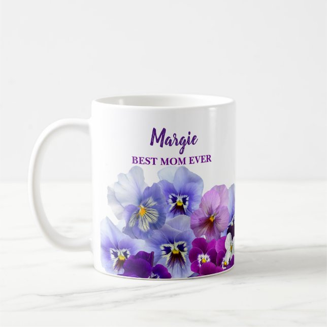 Pansy Super Mamma Alltid Mugg Mors Dag Gåva Idé (Vänster)