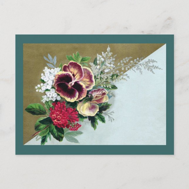 Pansy Tussie-Mussie Vykort (Framsida)