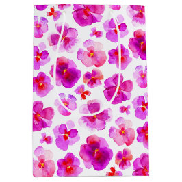 Pansy viola rosa vit vattenfärgsartikel presentsäc