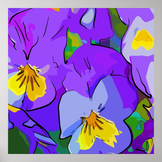 Pansy violet och gult poster (Framsidan)
