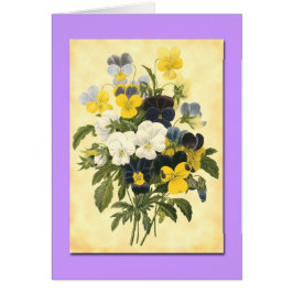 Pansy Violets Blank Botanical Art Cards OBS Kort