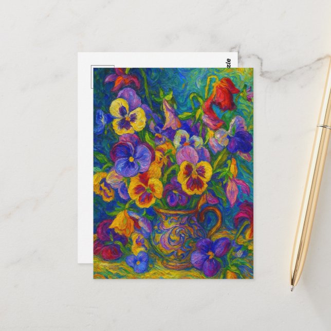 Pansy-vykort Vykort (Fram/Back In Situ)