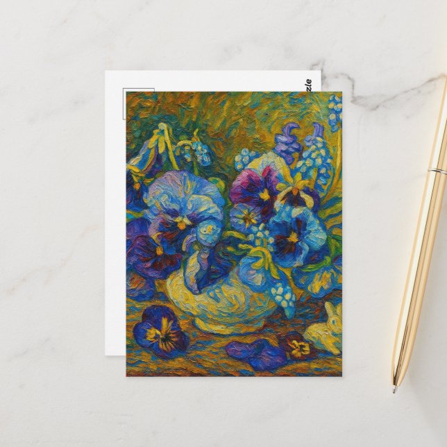 Pansy-vykort Vykort (Fram/Back In Situ)