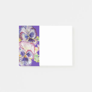 Pansy Watercolor Mönster Lila Post it Notes Post-it Block