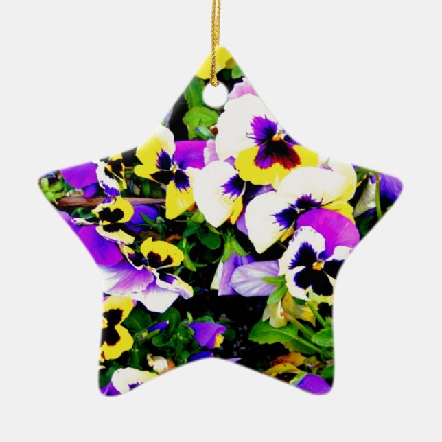 pansyblommor julgransprydnad keramik (Framsidan)