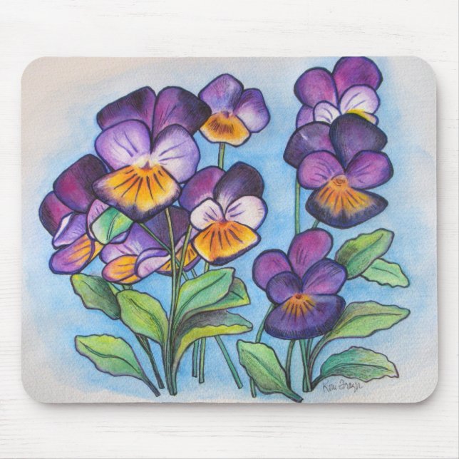 Pansyen vänder mot mousepad musmatta (Framsidan)