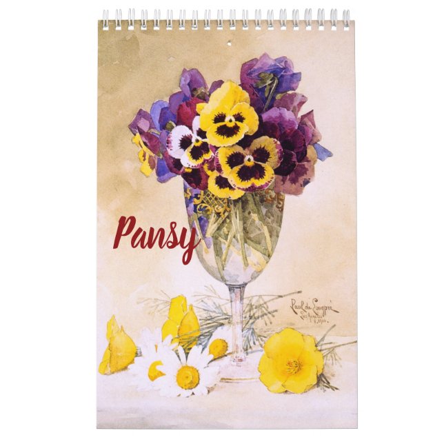 Pansykonstkalender (11" x 7") kalender (Omslag)